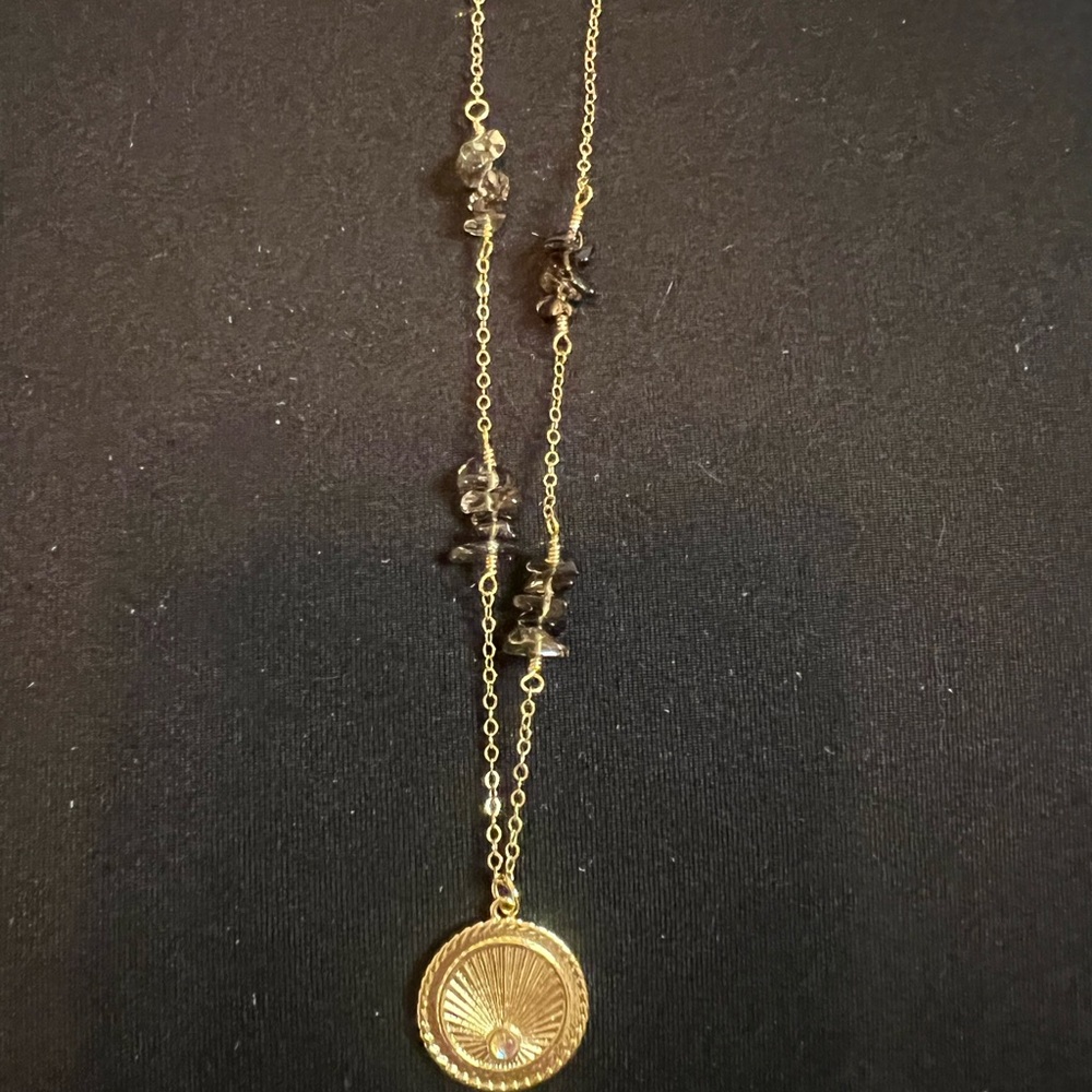 Boho Gold and Crystal Neclace